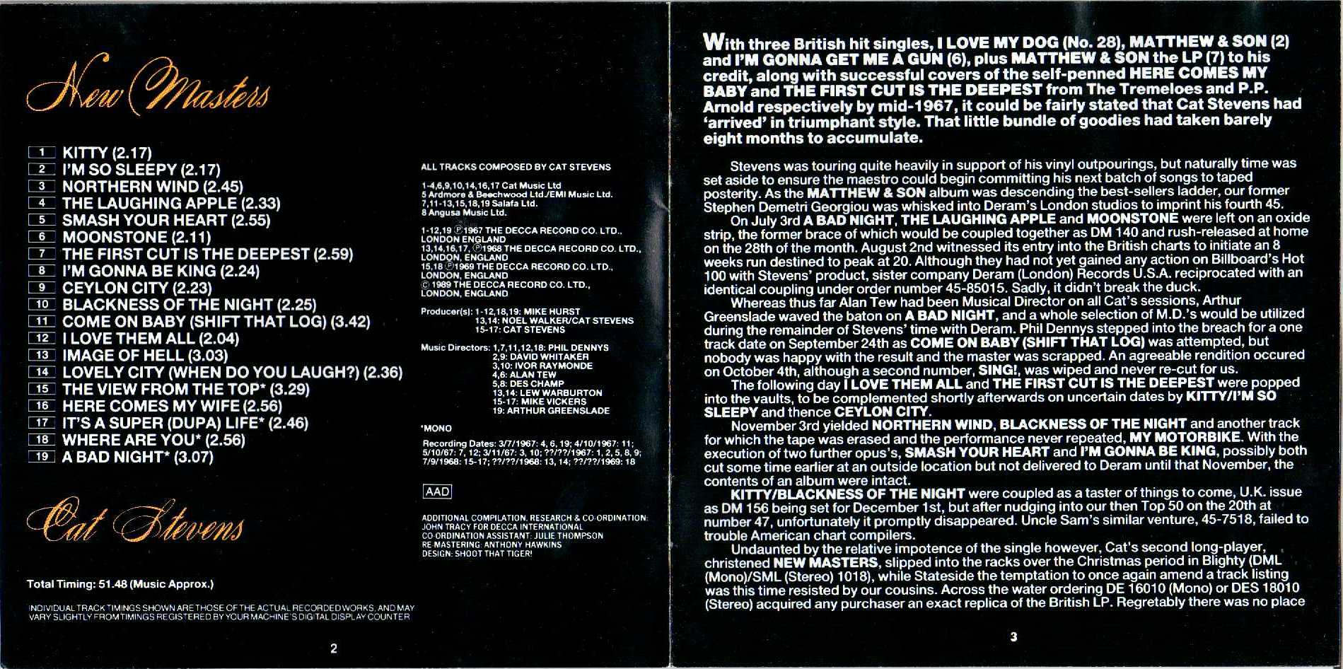 Cat Stevens  New Masters : Booklet 1